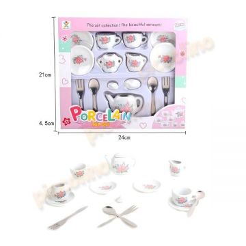 Set ceai ceramic cu tacamuri metalice 811