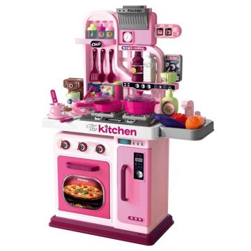 Bucatarie cu accesorii The Chef 53 piese roz 22x53x69 cm