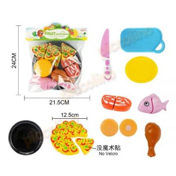 Set joaca pizza pe platou cu peste